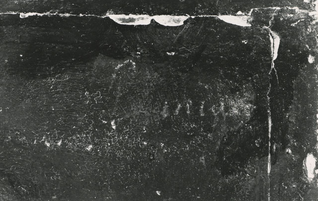 Anonimo — Italian, 16th cen. Holy Family with Infant John Baptist. Detail showing signature — particolare, angolo superiore destro, prima della pulitura